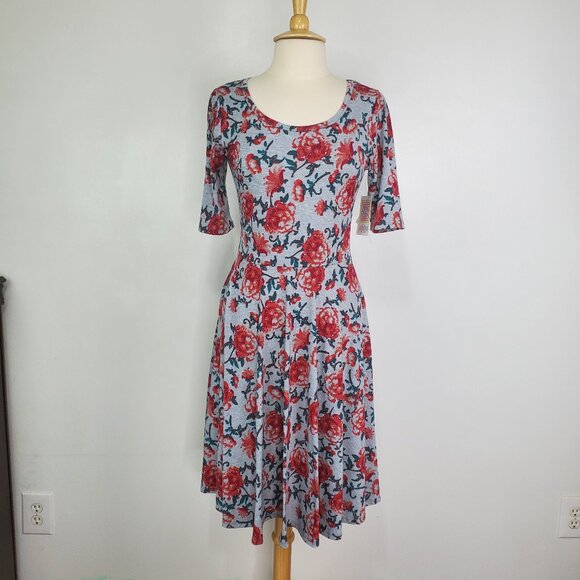 LuLaRoe Abstract Floral Fit & Flare Nicole Dress NEW NWT Size L - Picture 12 of 12
